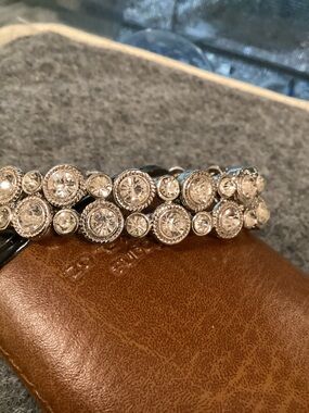 Silver Crystal Strech  Bracelet - Women's Jewelry